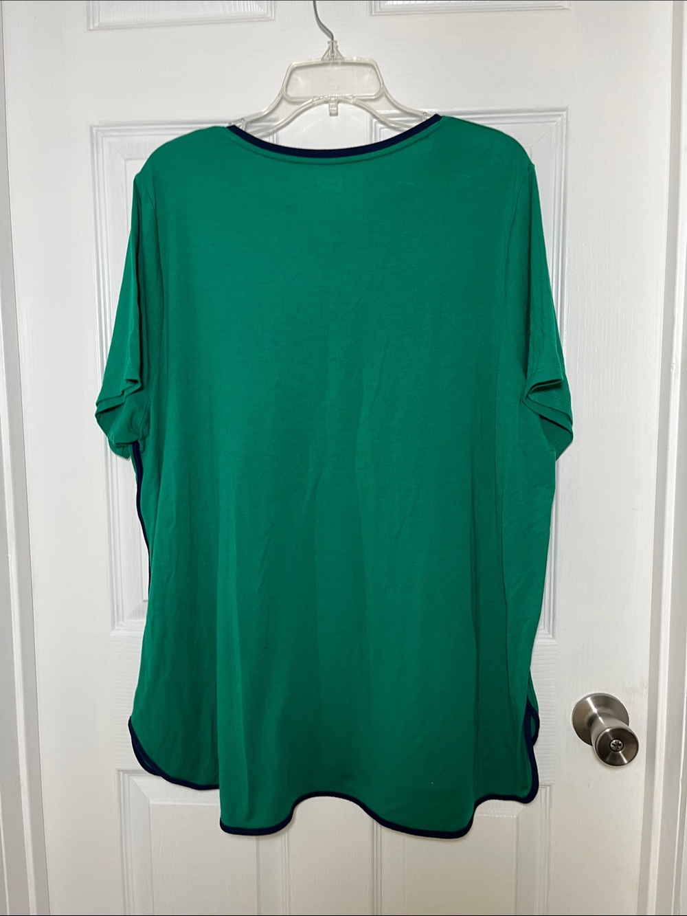 Lands' End Emerald Green Short-Sleeve Tunic with Navy Trim - Picture 3 of 7